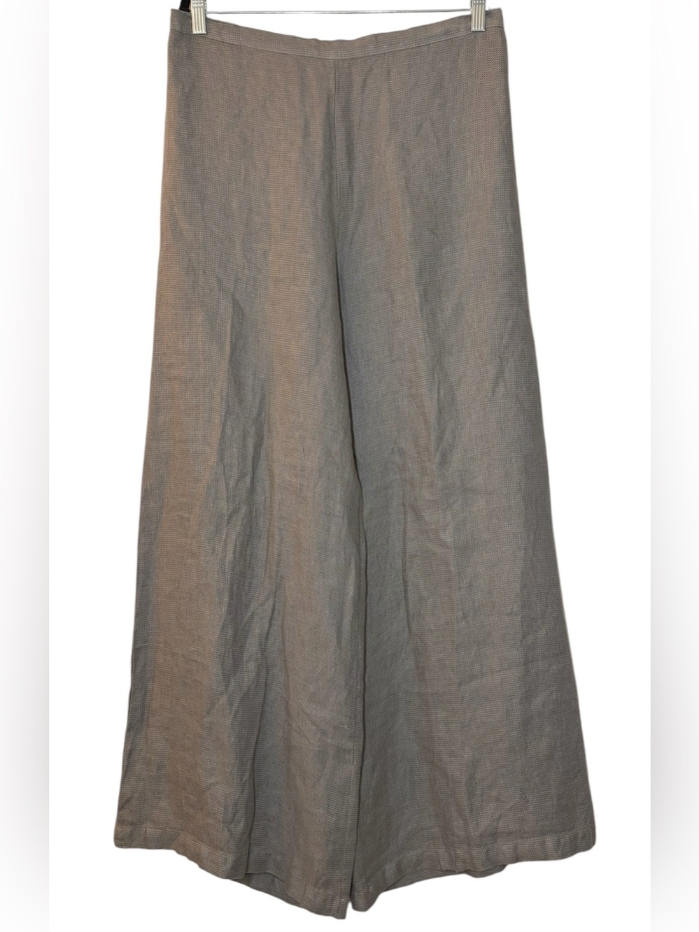 NEW Bryn Walker Long Full Pant Heavy Linen Elephant Gray Sz XL Wide Leg Palazzo